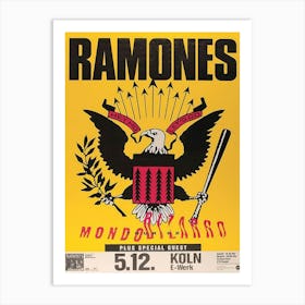 The Ramones Signed 1992 German Concert Poster Art Print