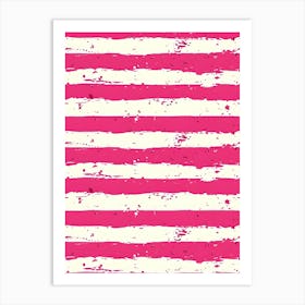 Pink And White Stripes Art Print