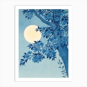 Moonlight Over A Cherry Tree Art Print