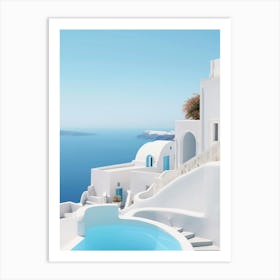 Hotel in Santorini Greece Art Print