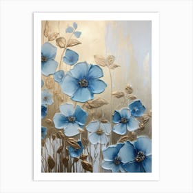 Blue Flowers 35 Art Print