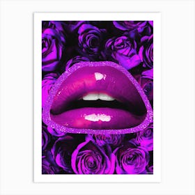 Purple Rose Kiss Purple Art Print