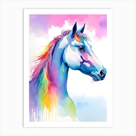 Rainbow Horse Painting 4 Art Print