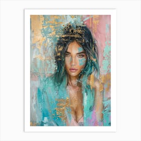 Sexy Girl pastel abstract Art Print