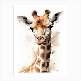 Baby Giraffe Watercolour Nursery 7 Art Print