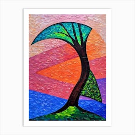 Burr Oak Tree Cubist 3 Art Print