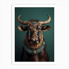 Wildebeest With Horns Art Print