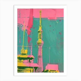 Tokyo Skytree Duotone Silkscreen 1 Art Print