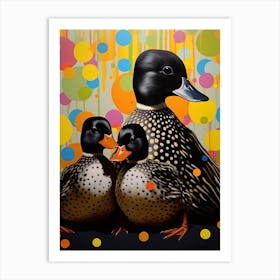 Polka Dot Ducklings 4 Art Print