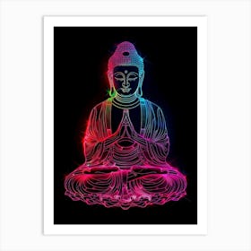 Neon Buddha Art Print