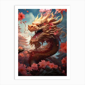 Chinese New Year Dragon Illustration 3 Art Print