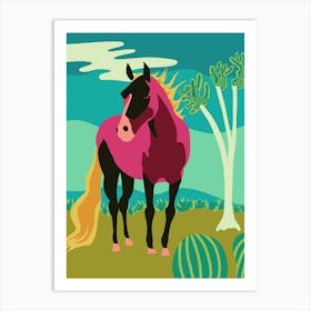 Horse In Desert Art Print