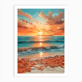 Sunset On The Beach 33 Art Print