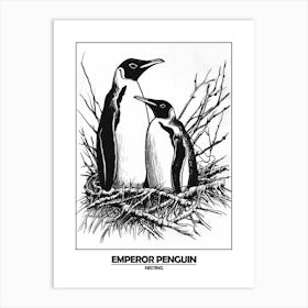 Penguin Nesting Poster 6 Art Print