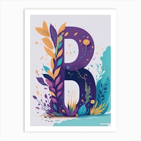 Colorful Letter B Illustration 66 Art Print