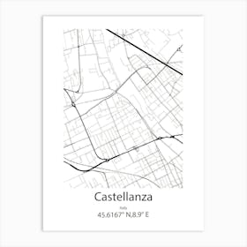 Castellanza,Italy Minimalist Map Art Print