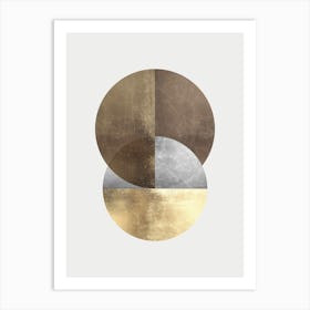 Gold and metal geometry 7 Art Print