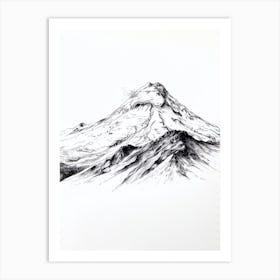 Cotopaxi Ecuador Line Drawing 4 Art Print