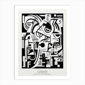 Chaos Abstract Black And White 5 Poster Art Print