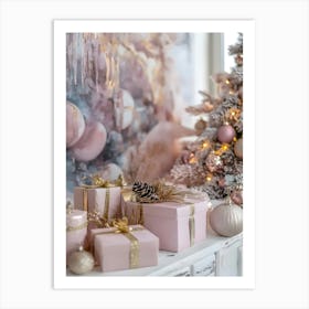 Pink Christmas Tree 5 Art Print