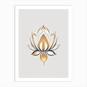 Lotus Flower, Buddhist Symbol Retro Minimal 1 Art Print