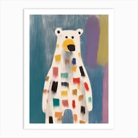 Polar Bear Kids Patchwork Painting Art Print