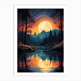 Sunset In The Forest 12 Art Print