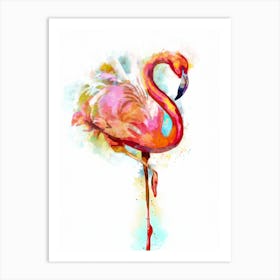 Flamingo Watercolor Art Print