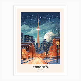 Winter Night  Travel Poster Toronto Canada 2 Art Print