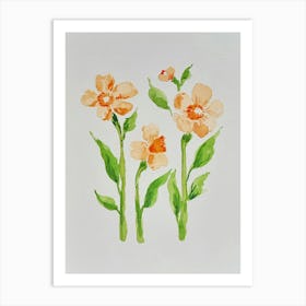 Flores Naranja Art Print