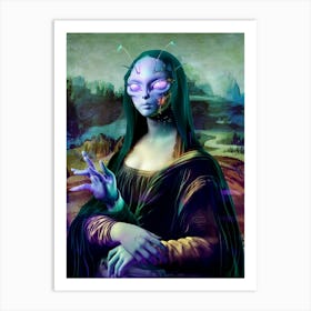 Alien Mona Lisa 2 Art Print