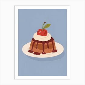 Pudding Topped With Cherry Art Print