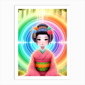 Creative Geisha Illustration 68 Art Print