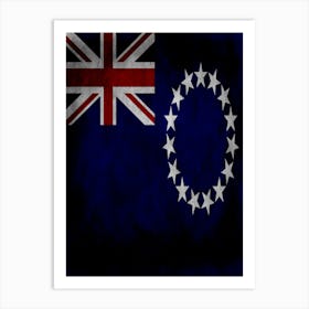 Cook Islands Flag Texture Art Print