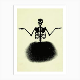 Skeleton In A Ball Gown Art Print