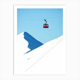 Cervinia, Italy Minimal Skiing Poster Art Print