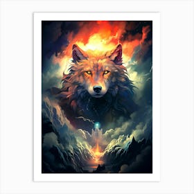 Wolf In The Sky 2 Art Print
