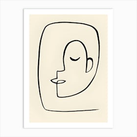 Drawing Of A Face Art Print