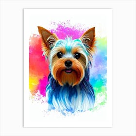 Yorkshire Terrier Rainbow Oil Painting Dog Art Print