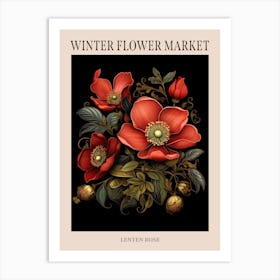 Lenten Rose 2 Winter Flower Market Poster Art Print