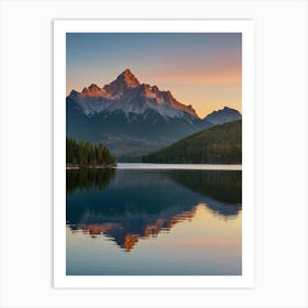 Sunrise At Lake Banff Art Print