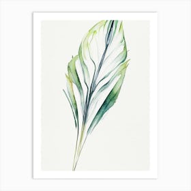 Yucca Leaf Minimalist Watercolour 2 Art Print