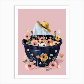 Hat And Flowers 1 Art Print