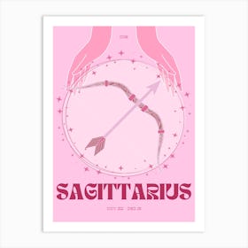 Pink Zodiac Sagittarius Art Print