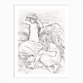 Two Women Bathing (1895), Pierre Auguste Renoir Art Print