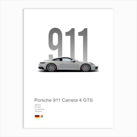 911 Carrera 4 Gts Porsche Art Print