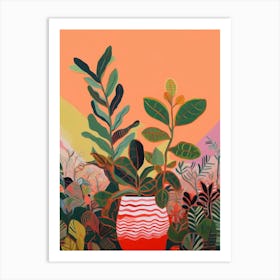 Boho Plant Painting Zz Plant 5 Art Print