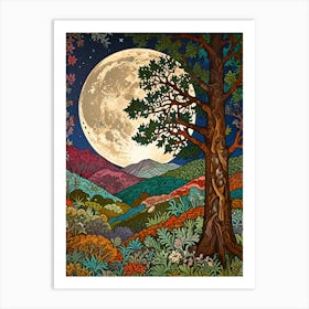 William Morris Full Moon In The Woods 1 Art Print