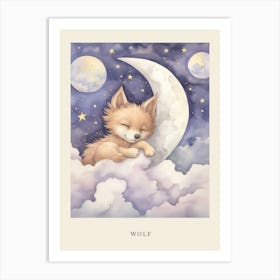 Sleeping Baby Wolf 3 Nursery Poster Art Print