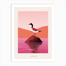 Minimalist Canvasback 2 Bird Poster Art Print